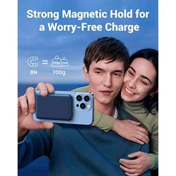 Yiisonger Wireless Power Bank, Slim 10000mAh Magnetic Portable Charger 22.5W PD Fast Charging, Mini Battery Pack QC3.0 LED Display Compatible with iPhone 16/15/14/13/12 Pro/Mini/Pro Max(Navy Blue)