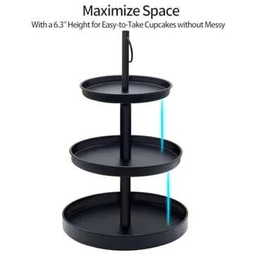 Cupcake Stand for 50 Cupcakes, 2 PACK Metal 3 Tier Cupcake Tower Black Cupcake Holder Stand Cake Display Stand Tiered Serving Trays Dessert Stands with Handle for Party, Baby Shower, Wedding, Birthday