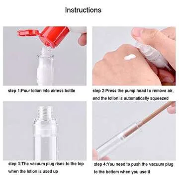 6 Packs Airless Pump Bottles Lotion Dispenser Bottle Travel Cream Pump Bottles Vacuum Pump Bottle For Liquid foundation (5ml(0.6oz))