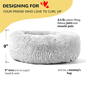 HACHIKITTY Donut Bed for Medium Large Dogs and Cats