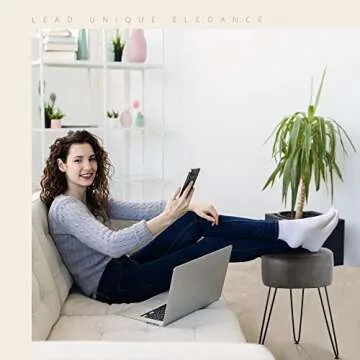 LUE BONA Faux Leather Tufted Vanity Stool for Stylish Homes