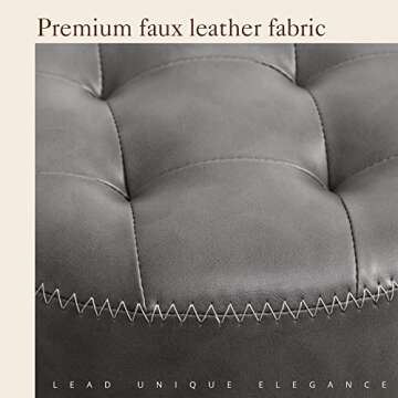 LUE BONA Faux Leather Tufted Vanity Stool for Stylish Homes