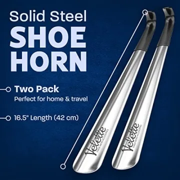 Velette Metal Shoe Horn Set for Effortless Shoe Wearing
