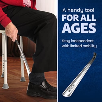 Velette Metal Shoe Horn Set for Effortless Shoe Wearing