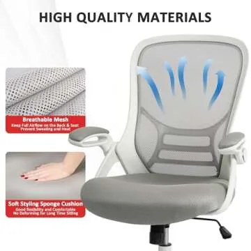 HYLONE Ergonomic White Office Chair - Comfort & Style