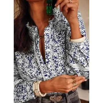 Shop Astylish Women's Floral Mock Neck Blouse Today
