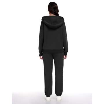 PINSPARK 2 Piece Sets for Women Zip Up Hoodie Sweatshirts Drawstring Fleece Sweatpants Winter Matchi...