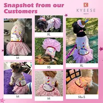 Stylish KYEESE Unicorn Pink Dog Dress for Small Dogs