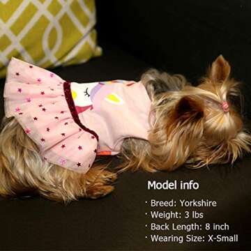 Stylish KYEESE Unicorn Pink Dog Dress for Small Dogs