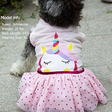 Stylish KYEESE Unicorn Pink Dog Dress for Small Dogs