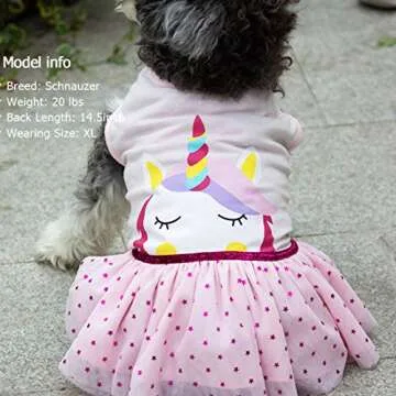Stylish KYEESE Unicorn Pink Dog Dress for Small Dogs