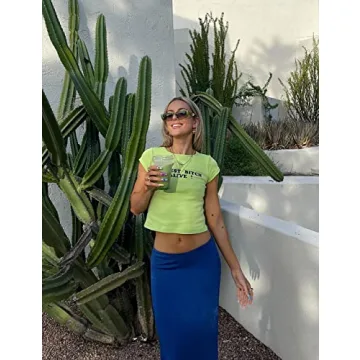 MISSACTIVER Y2K Dump Him Letter Print Crop T-Shirt Streetwear