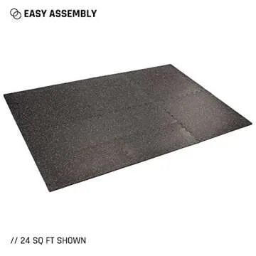 We Sell Mats 3/8-Inch Thick Interlocking Foam Tiles with Rubber Top - Personal Fitness Mat, EVA Foam Puzzle Floor Tiles, For Home Gym Workouts, 24 in x 24 in