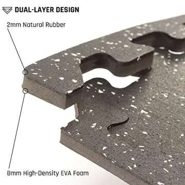 We Sell Mats 3/8-Inch Thick Interlocking Foam Tiles with Rubber Top - Personal Fitness Mat, EVA Foam Puzzle Floor Tiles, For Home Gym Workouts, 24 in x 24 in