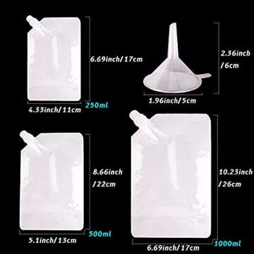 14 Pcs Concealable Flasks Liquor Cruise Pouch Reusable Sneak Alcohol Travel Drinking Flask Kits Plas...