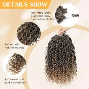 Callia Goddess Locs Crochet Hair 18 Inch 8 Packs Faux Locs Crochet Hair for Black Women Pre Looped Locs Crochet Hair, Crochet Goddess Locs with Curly Ends T27