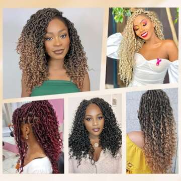 Callia Goddess Locs Crochet Hair 18 Inch 8 Packs Faux Locs Crochet Hair for Black Women Pre Looped Locs Crochet Hair, Crochet Goddess Locs with Curly Ends T27