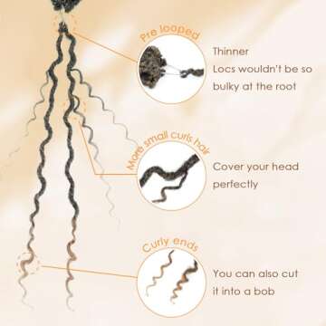 Callia Goddess Locs Crochet Hair 18 Inch 8 Packs Faux Locs Crochet Hair for Black Women Pre Looped Locs Crochet Hair, Crochet Goddess Locs with Curly Ends T27