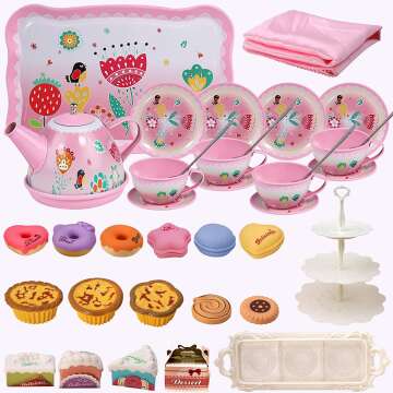 Kids Princess Tea Party Set for Ages 3-6 - 15 Pieces