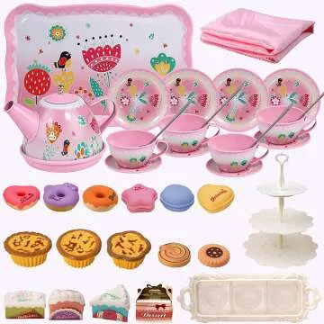 Kids Princess Tea Party Set for Ages 3-6 - 15 Pieces