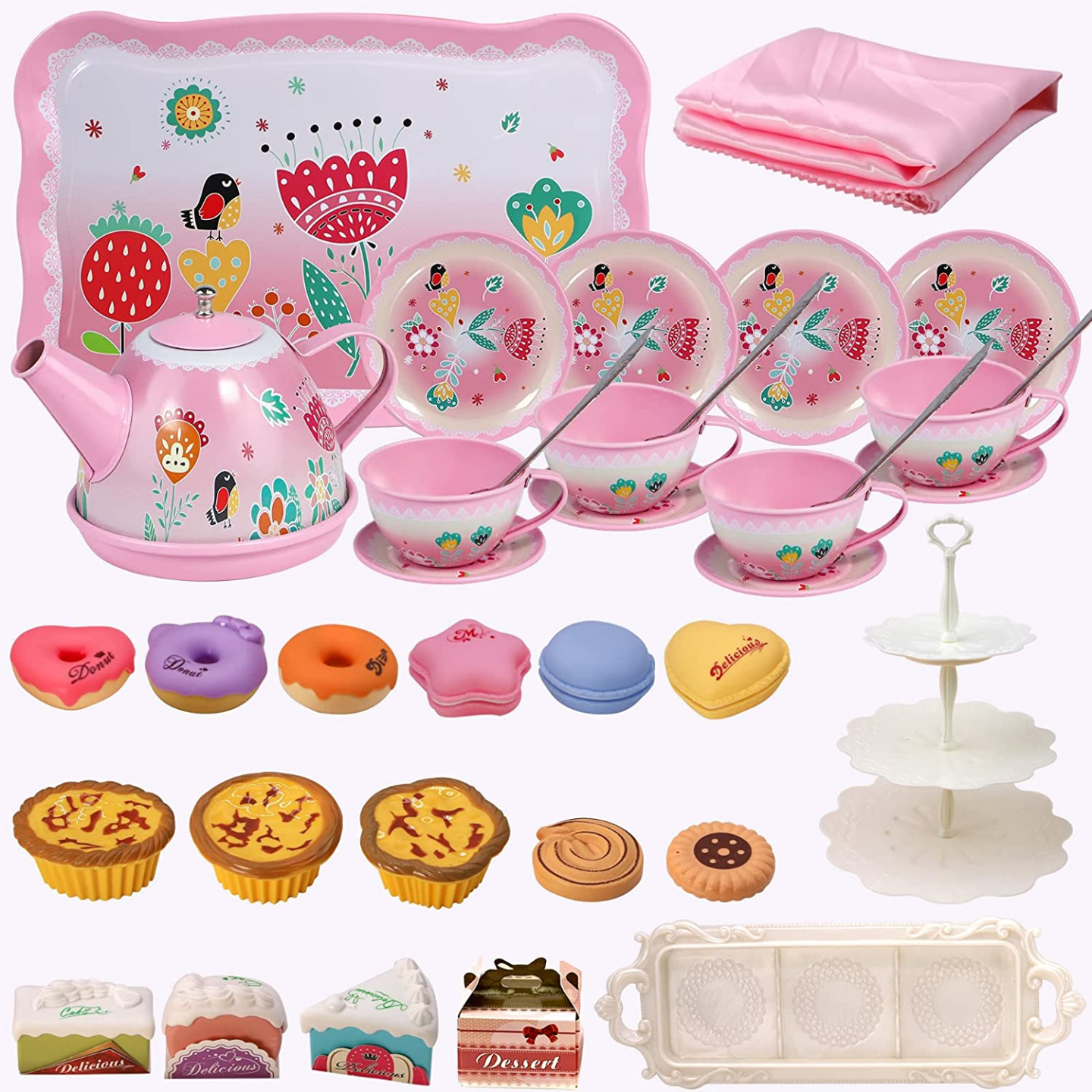 Kids Princess Tea Party Set for Ages 3-6 - 15 Pieces