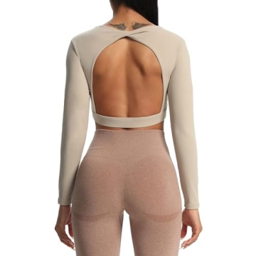 Aoxjox Stylish Long Sleeve Crop Tops for Women Workout