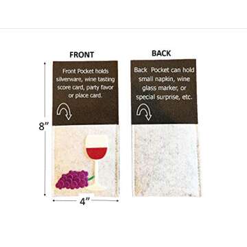 Sturdy Wine Tasting Party Silverware Holders - 8 Pack