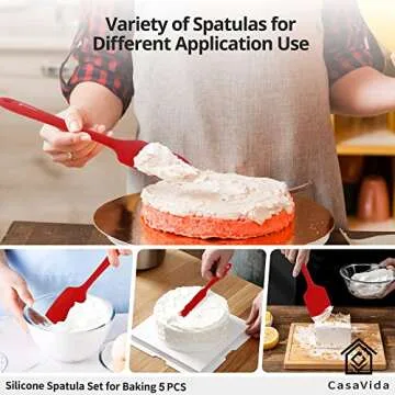 CasaVida Silicone Spatula Set - Heat Resistant Utensils