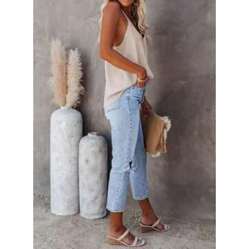 miduo Womens Summer Casual V Neck Tanks Top for Women