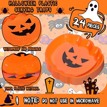 Halloween Party Serving Trays Set of 24 - Fun & Durable
