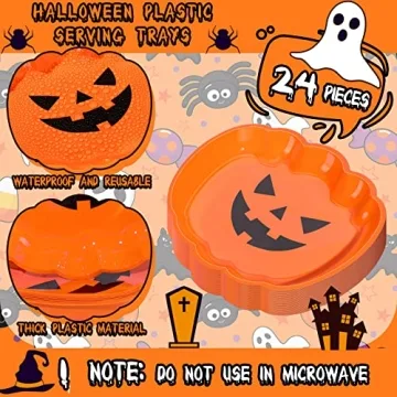 Halloween Party Serving Trays Set of 24 - Fun & Durable
