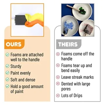 Bates Foam Brushes 2 Inch 16 Pack for Smooth Painting