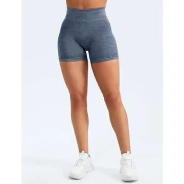 YEOREO Women Seamless Camo Shorts High Waisted Gym Yoga Workout