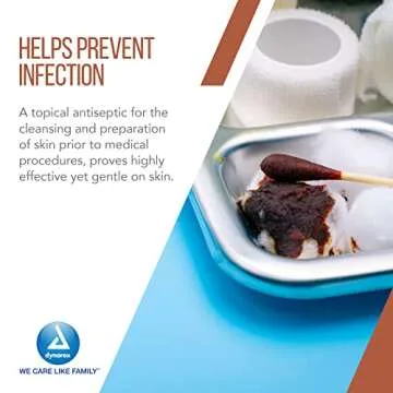 Dynarex Povidone-Iodine Prep Solution, Antiseptic Solution for Skin and Mucosa, Ideal for Surgical Site Preparation, Contains Povidone Iodine 10%, 4 fl. oz., 1 Povidone-Iodine Bottle