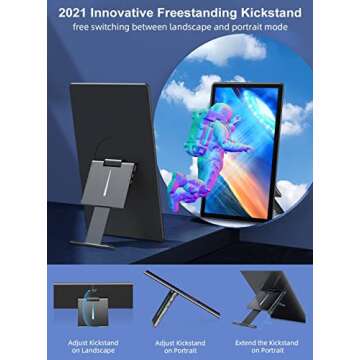 Portable Monitor Touchscreen Kickstand, 15.6" External Display with HDMI for Laptop and Gaming