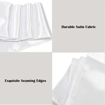 Maiangel Satin Chair Sashes Bows-50PCS Chair Ribbon Ties Back Sash for Wedding Party Events Banquet Chair Cover Decoration (White)