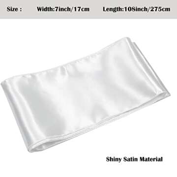 Maiangel Satin Chair Sashes Bows-50PCS Chair Ribbon Ties Back Sash for Wedding Party Events Banquet Chair Cover Decoration (White)