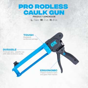 OX Tools Rodless Caulk Gun - Efficient & Compact Design