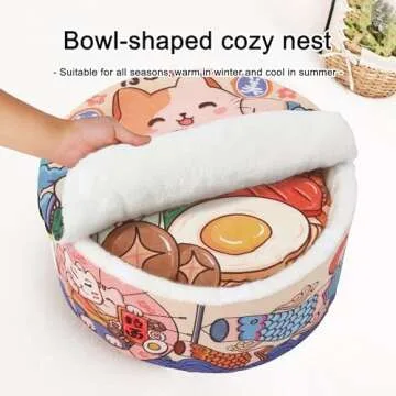 Cozy Ramen Noodle Dog & Cat Bed for Deep Sleep