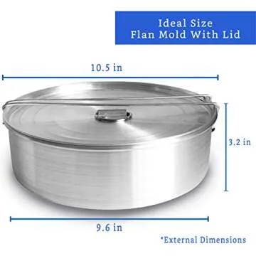 GLOBE ROCKET Flan Mold with Lid - Oversized XL (10.5 x 3.2 in) - Authentic Mexican Flan Pan - Flan M...
