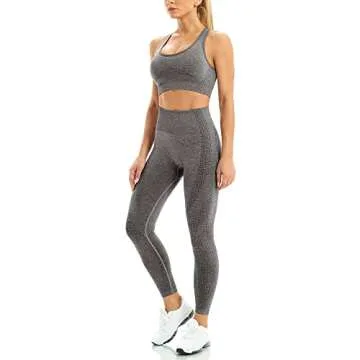 Stylish WodoWei Women's 2 Piece Workout Outfits - Sports Bra & Leggings Set