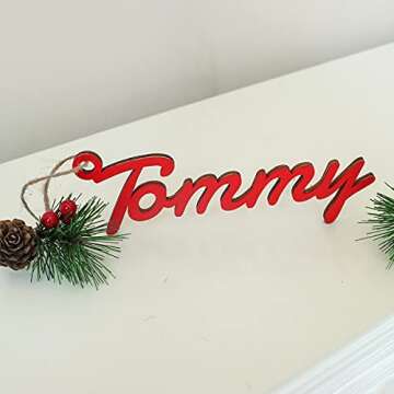 Personalized Wooden Christmas Stocking Name Tags