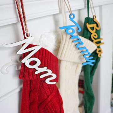Personalized Wooden Christmas Stocking Name Tags