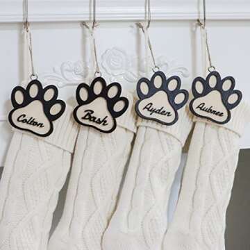 Personalized Wooden Christmas Stocking Name Tags