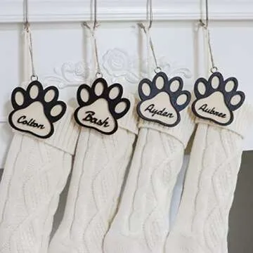 Personalized Wooden Christmas Stocking Name Tags
