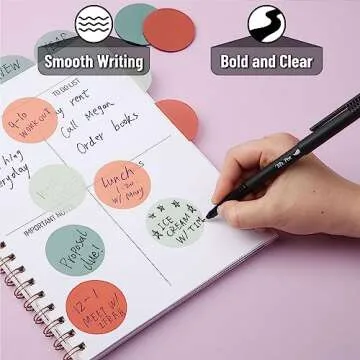 Mr. Pen- Black Fineliner Pens, 4 Pack, 0.5mm Fine Point Pens,Marker Pen for Transparent Sticky Notes, Fine Tip Markers, Fine Line Markers, Drawing Pen, Art Pens, Writing Pens