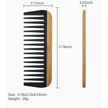 OREN’S Bamboo Wide Tooth Comb for Healthy Hair Care