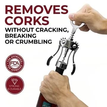 Premium Wing Corkscrew Wine Opener for Easy Use