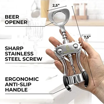 Premium Wing Corkscrew Wine Opener for Easy Use