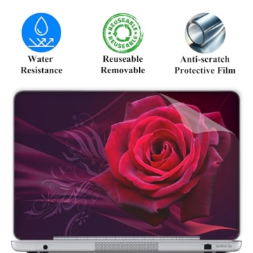 Big Red Rose Laptop Skin Sticker Cover for 13-13.3 Inch Laptops - Premium Protective Art